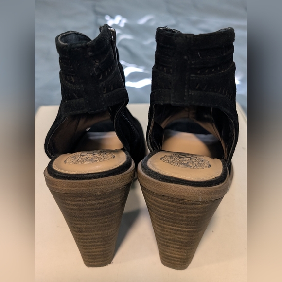 Vince Camuto Black Suede Open-Toe Heels - Picture 4 of 7